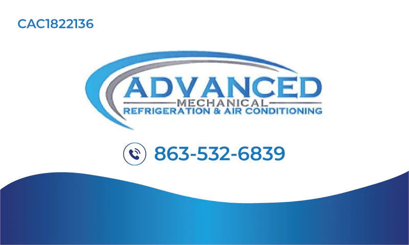 Advanced Mechanical Refrigeration business card showing license CAC1822136