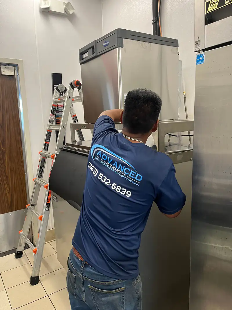 Advanced Mechanical technician working on a commercial ice machine