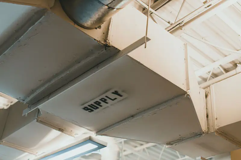 Supply air duct in a ceiling